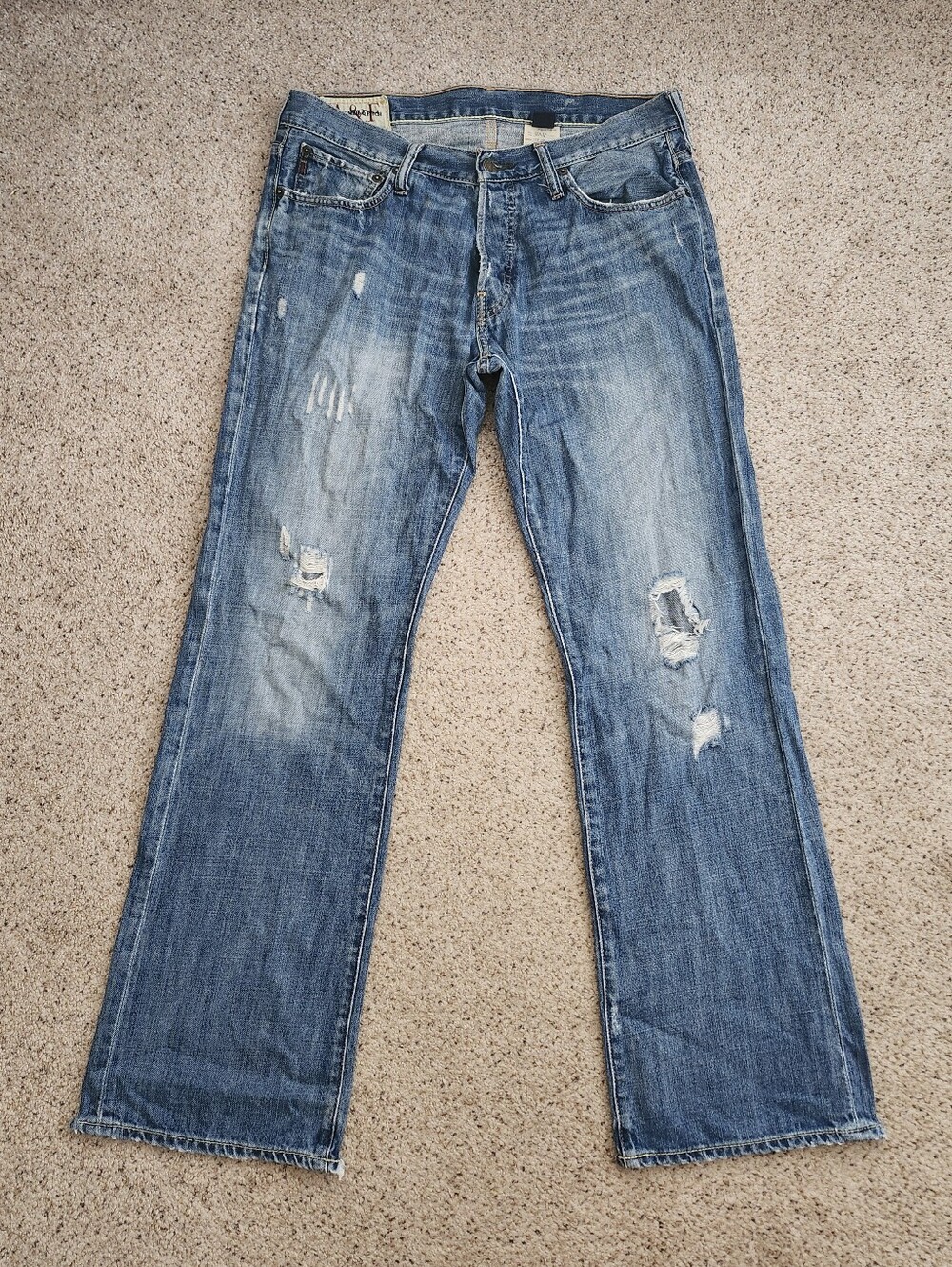 Abercrombie & Fitch Y2k Distressed Low Rise Boog Cut Jeans